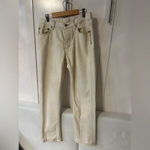 John Varvatos cream embroidered jeans